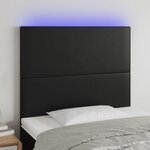 VIDAXL Tete de lit a LED Noir 100x5x118/128 cm Similicuir