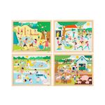 EDUCO Puzzle en bois - Faire le puzzle ensemble - set de 4 - jeu Montessori