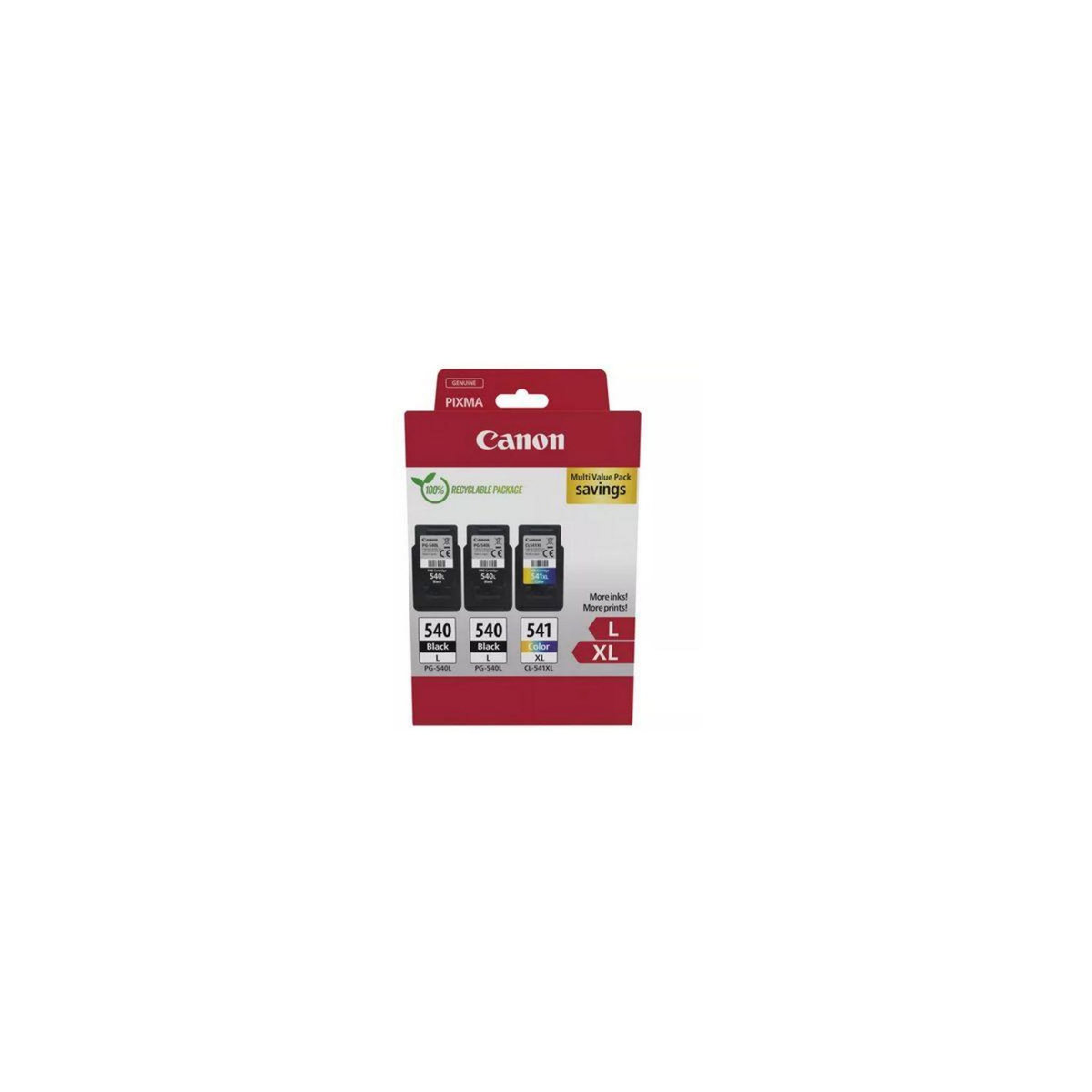 Canon Cartouche d'encre Pack de 3 Originales (2x PG-540L Noir + 1x CL-541 XL Couleur) - 5225B011
