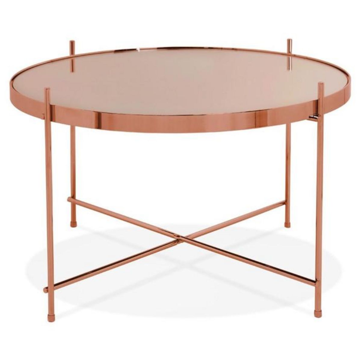 Paris Prix Table Basse Design en Verre  Rona  63cm Cuivre