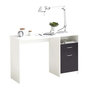 Voir la diapositive 1 : FMD Bureau JACKSON - Décor blanc P/noir - L123 x H76,5 x P50 cm - Fabriqué en Allemagne