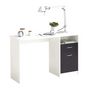 Voir la diapositive 1 : FMD Bureau JACKSON - Décor blanc P/noir - L123 x H76,5 x P50 cm - Fabriqué en Allemagne