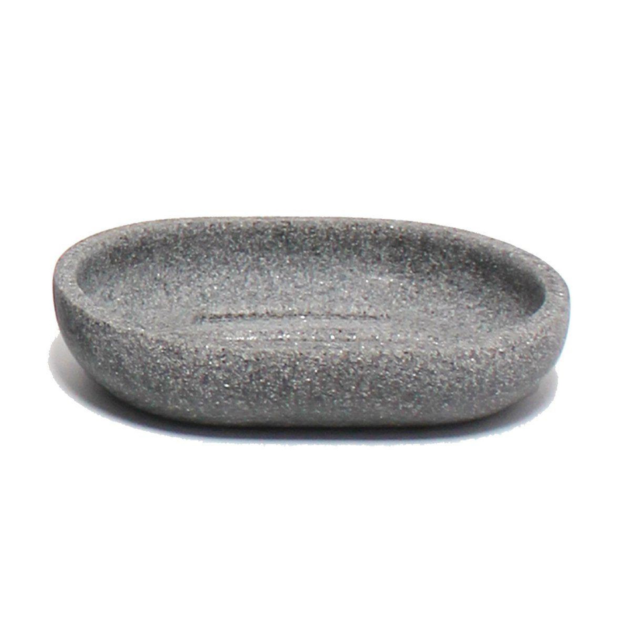 Douceur d'Intérieur Porte savon design  granite  12cm gris