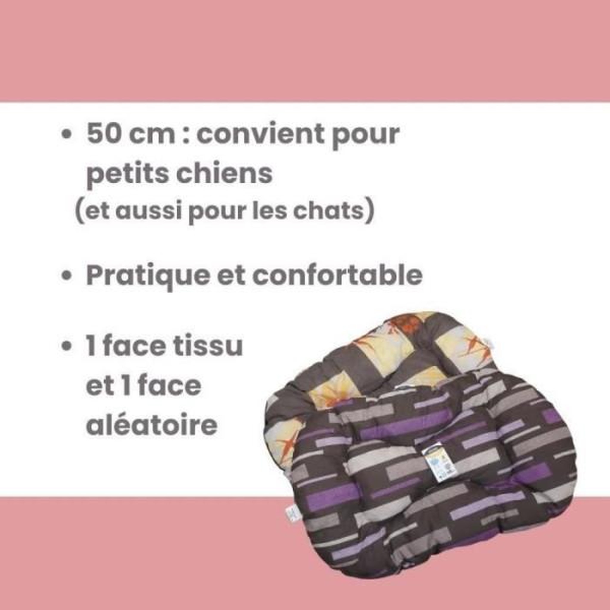 Voir la diapositive 3 : MARKET24 Couchage pour chien - AIME - Coussin Oval - 50 cm - Gris