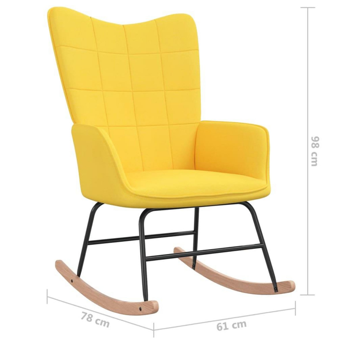 VIDAXL Chaise a bascule Jaune moutarde Tissu