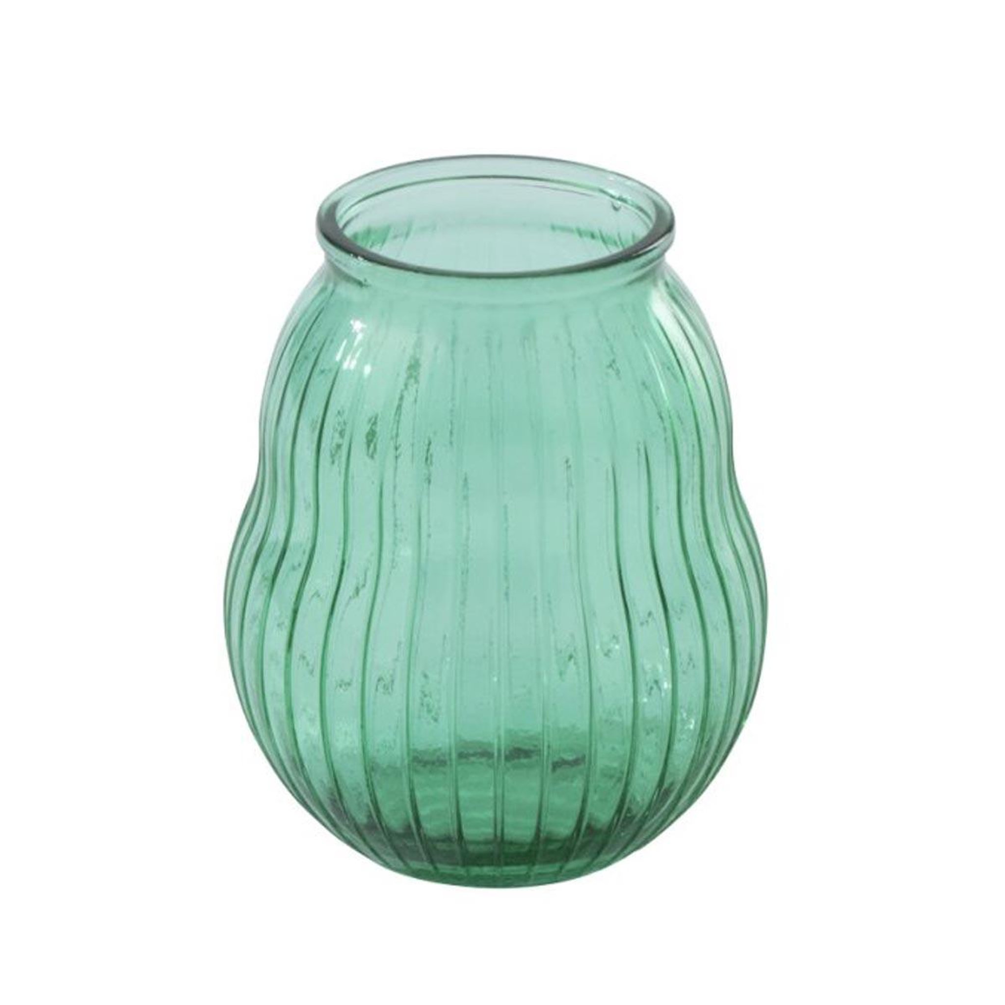 J-LINE Photophore design en verre  ligné  23cm vert