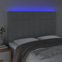 Voir la diapositive 3 : VIDAXL Tete de lit a LED Gris clair 144x5x118/128 cm Tissu