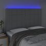Voir la diapositive 3 : VIDAXL Tete de lit a LED Gris clair 144x5x118/128 cm Tissu
