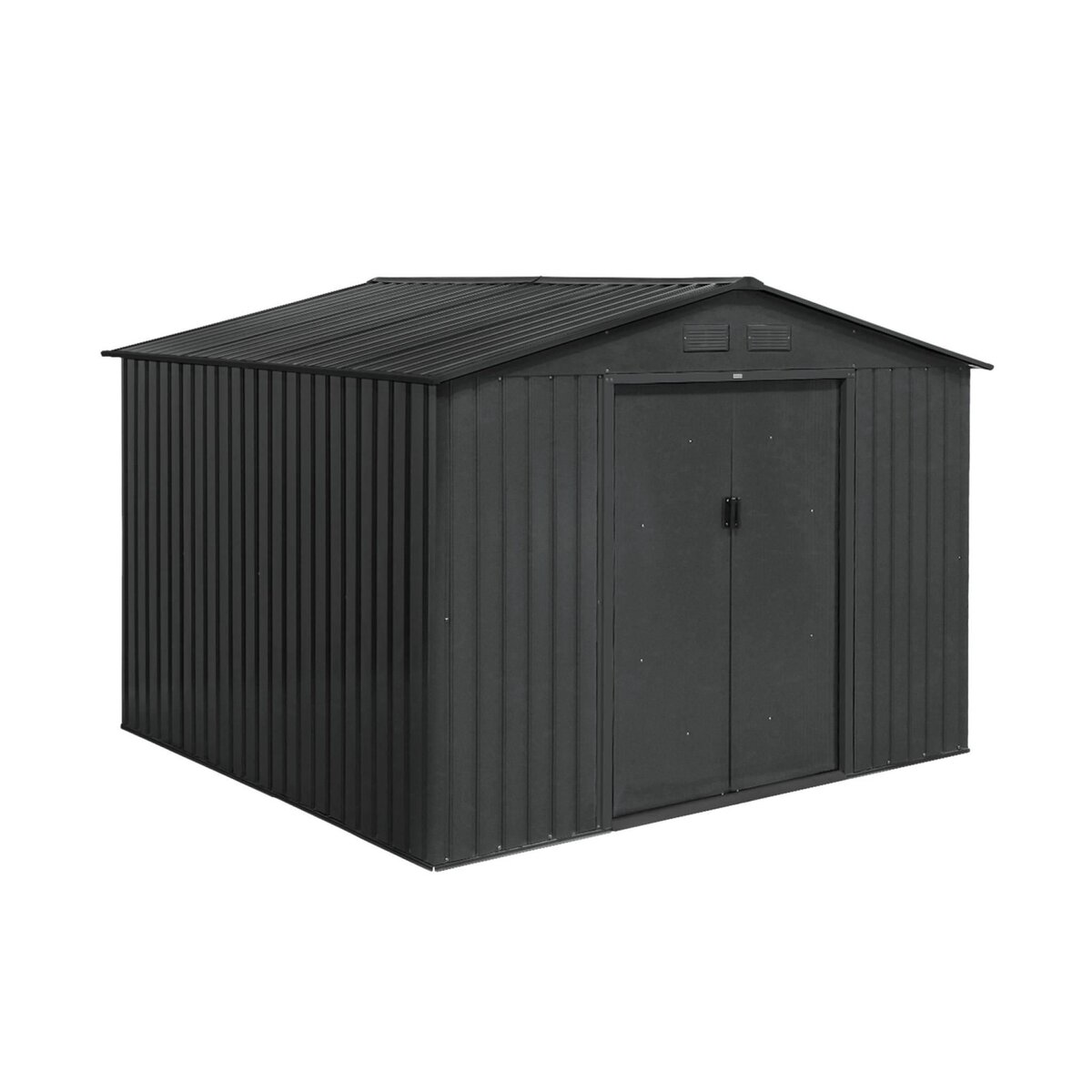 SWEEEK Abri de jardin en métal - Calaisis - 7.06m² gris anthracite et blanc - Cabane à outils avec deux portes coulissantes. kit de fixation sol inclus. maison de rangement. remise