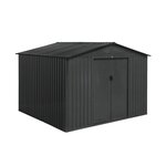 SWEEEK Abri de jardin en métal - Calaisis - 7.06m² gris anthracite et blanc - Cabane à outils avec deux portes coulissantes. kit de fixation sol inclus. maison de rangement. remise