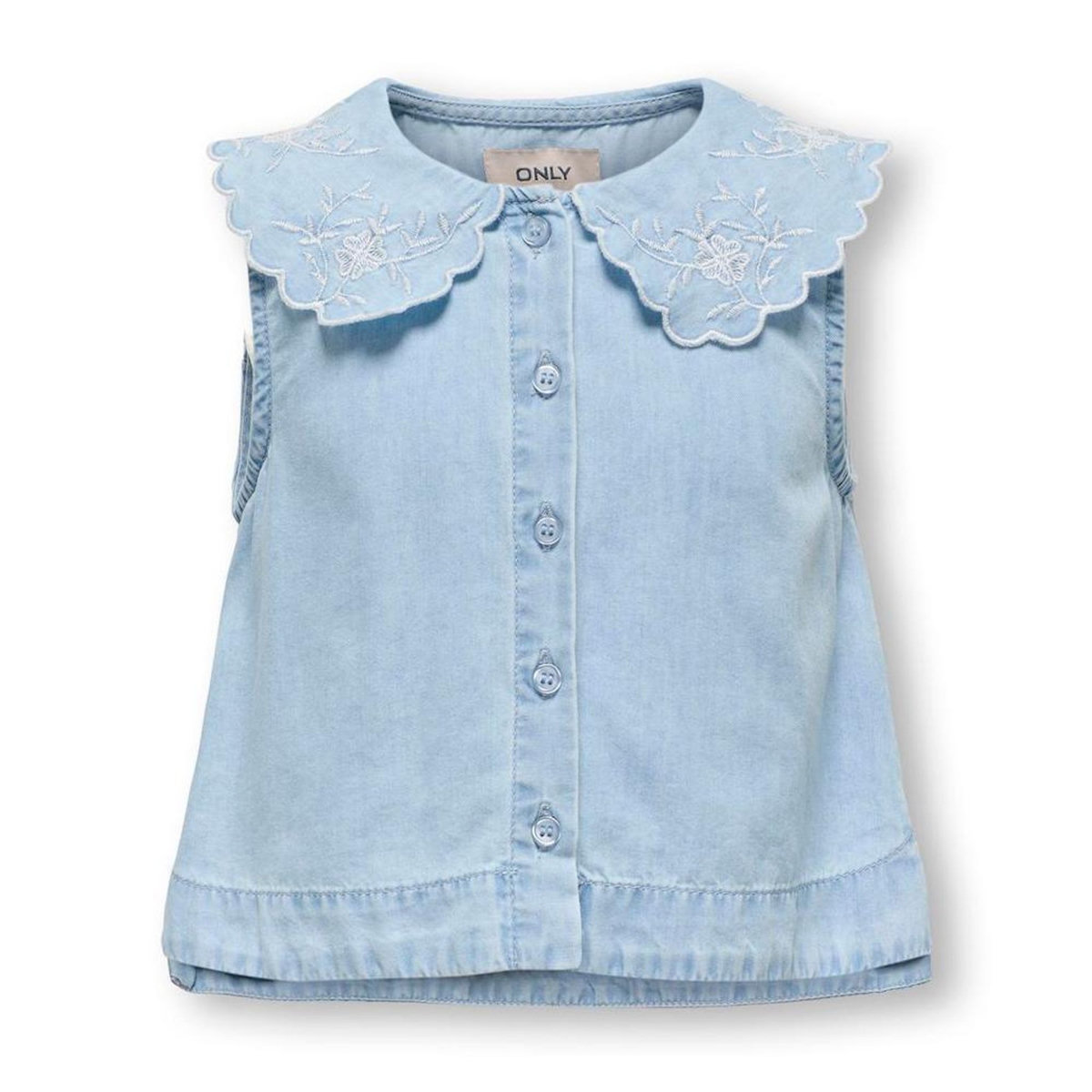 Only Blouse Bleu Fille Only Embroidery