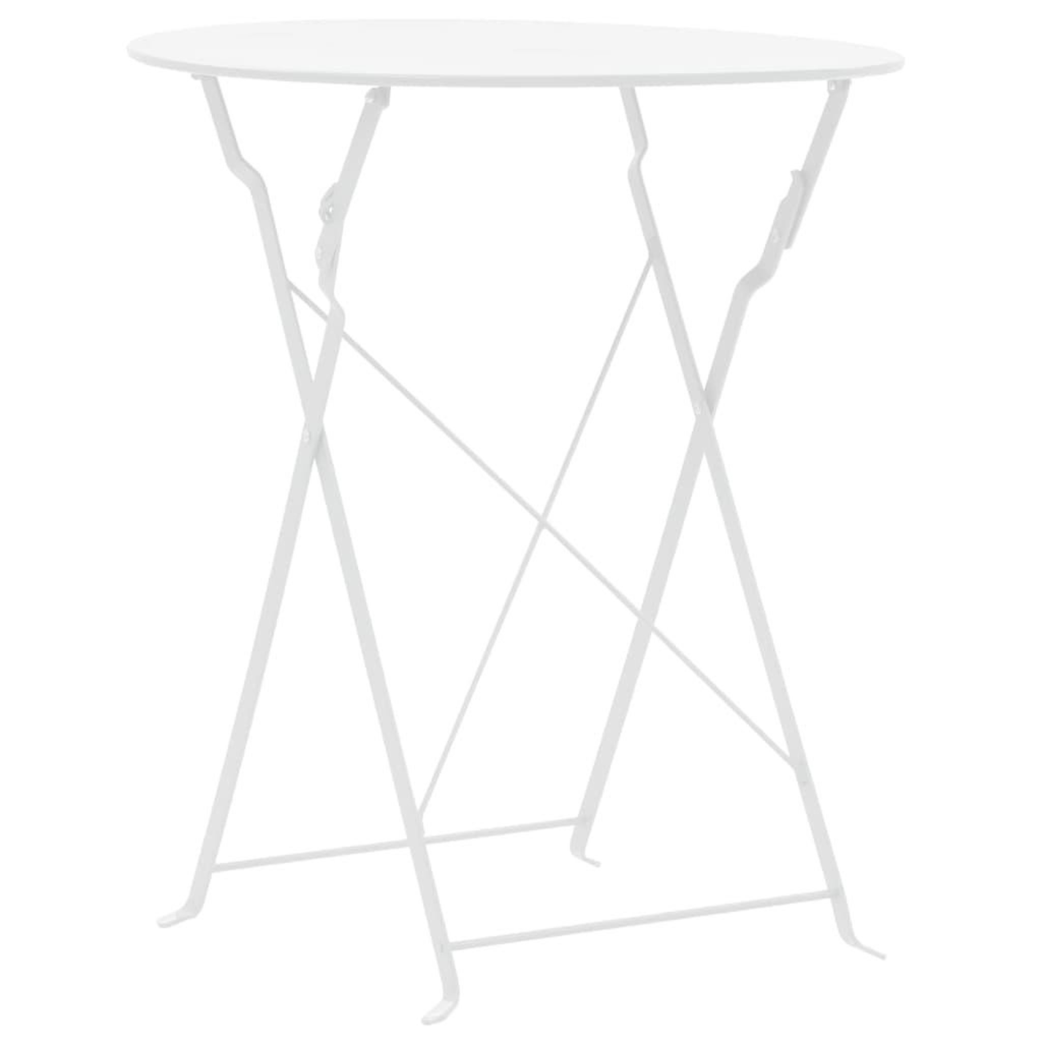 Voir la diapositive 2 : VIDAXL Mobilier de bistro 3 pcs Acier Blanc