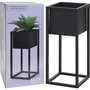 Voir la diapositive 1 : H&S Collection H&S Collection Pot de fleurs sur pied Metal Noir 50 cm