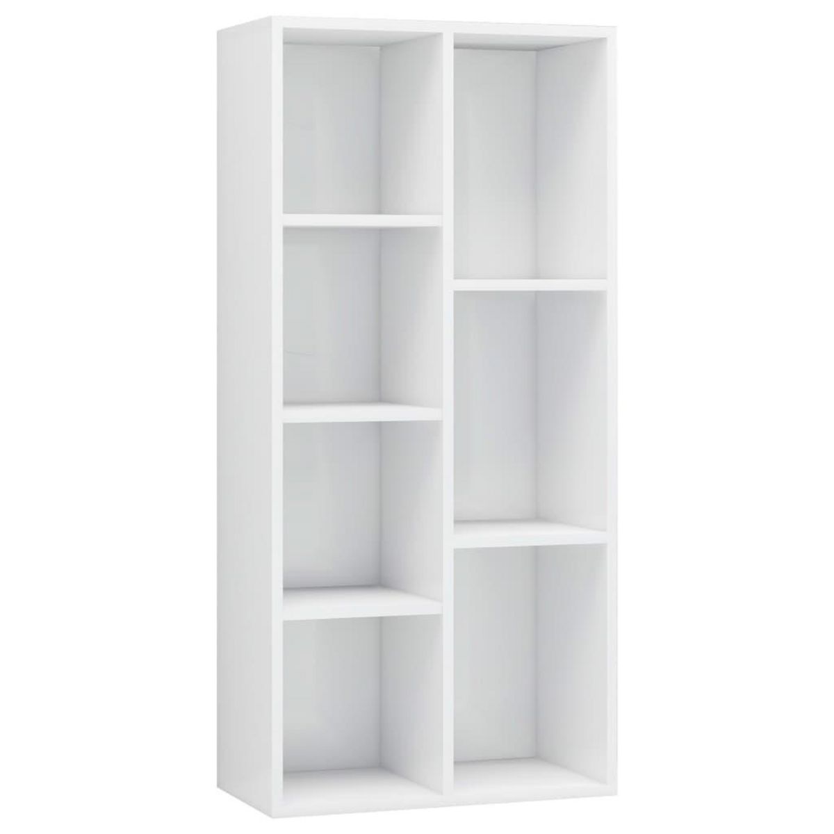 VIDAXL Bibliotheque Blanc brillant 50x25x106 cm Bois d'ingenierie