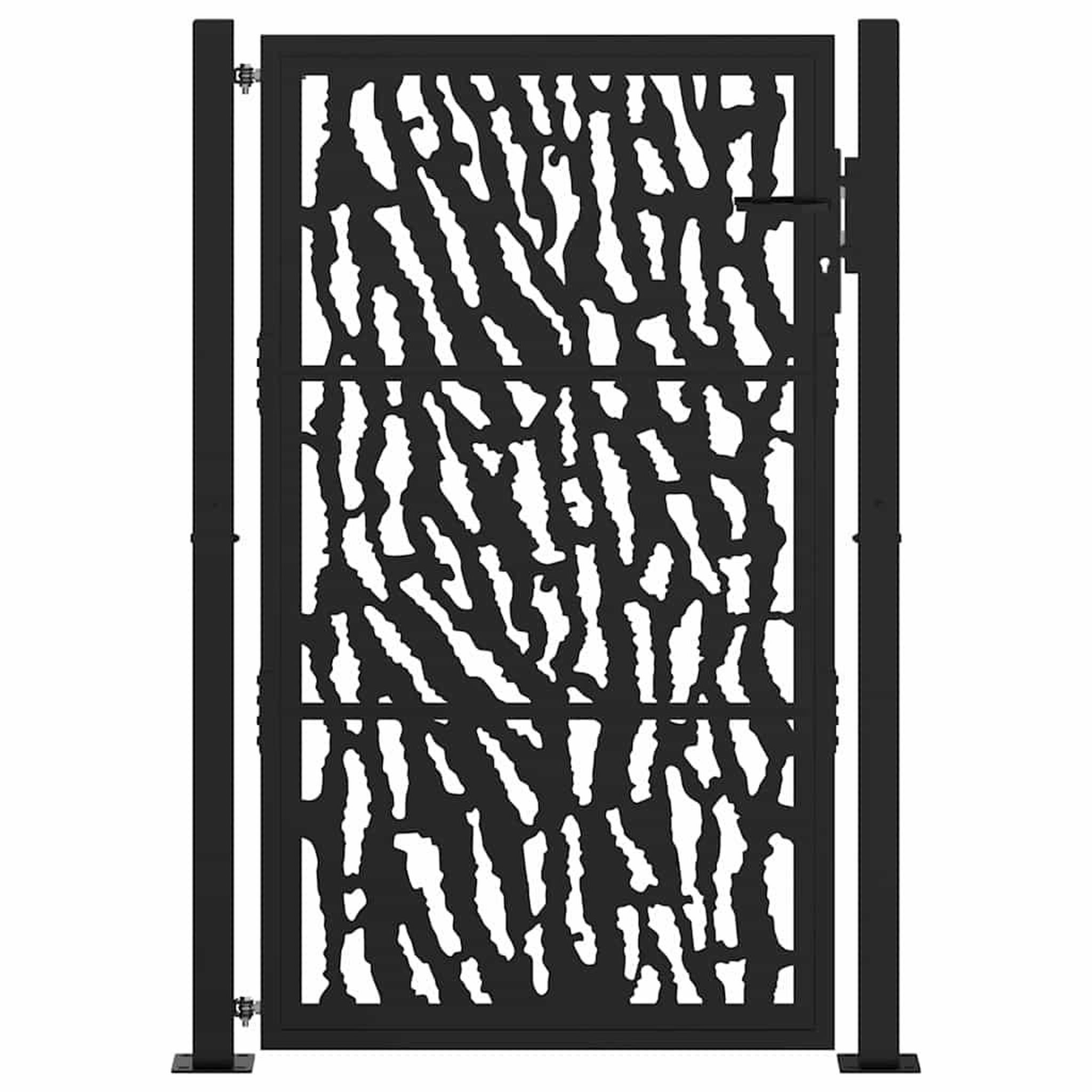 Voir la diapositive 3 : VIDAXL Portail de jardin noir 105x155 cm acier conception de traces
