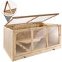 Voir la diapositive 4 : tectake Cage pour rongeurs en bois marron