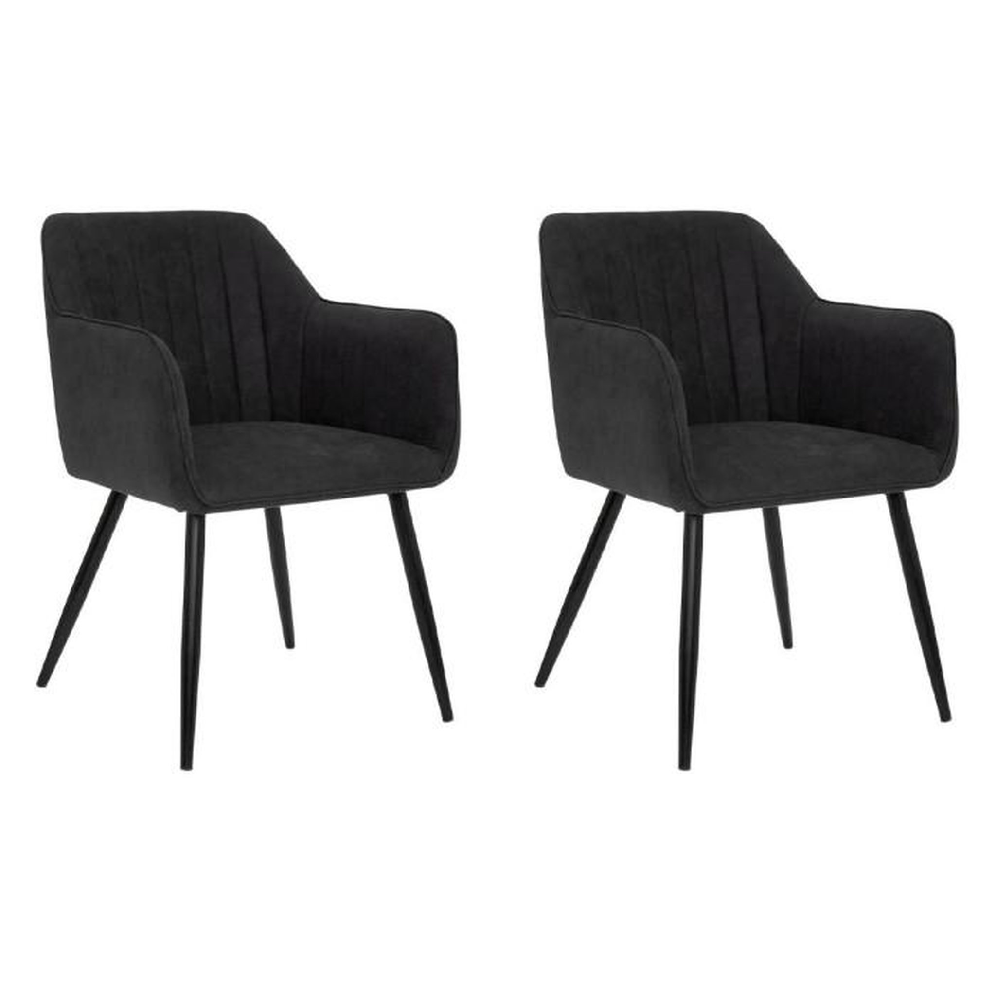 Voir la diapositive 1 : ATMOSPHERA Lot de 2 Chaises Fauteuils  Visoca  83cm Noir