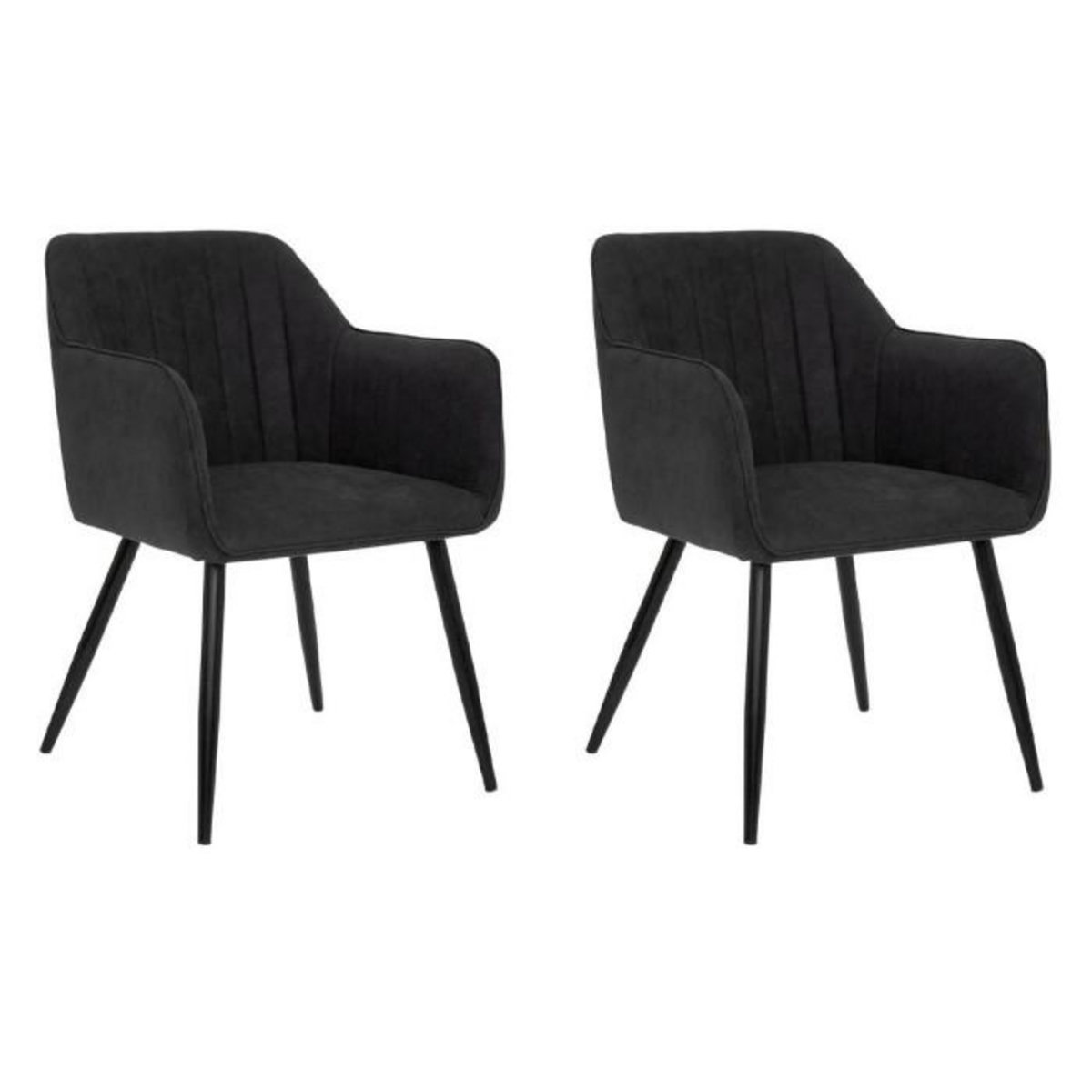 ATMOSPHERA Lot de 2 Chaises Fauteuils  Visoca  83cm Noir