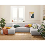 LISA DESIGN Onyx - canapé panoramique modulable d'angle droit 7 places - en velours côtelé. Coloris disponibles : Gris, Orange, Jaune, Bleu, Noir, Vert, Beige