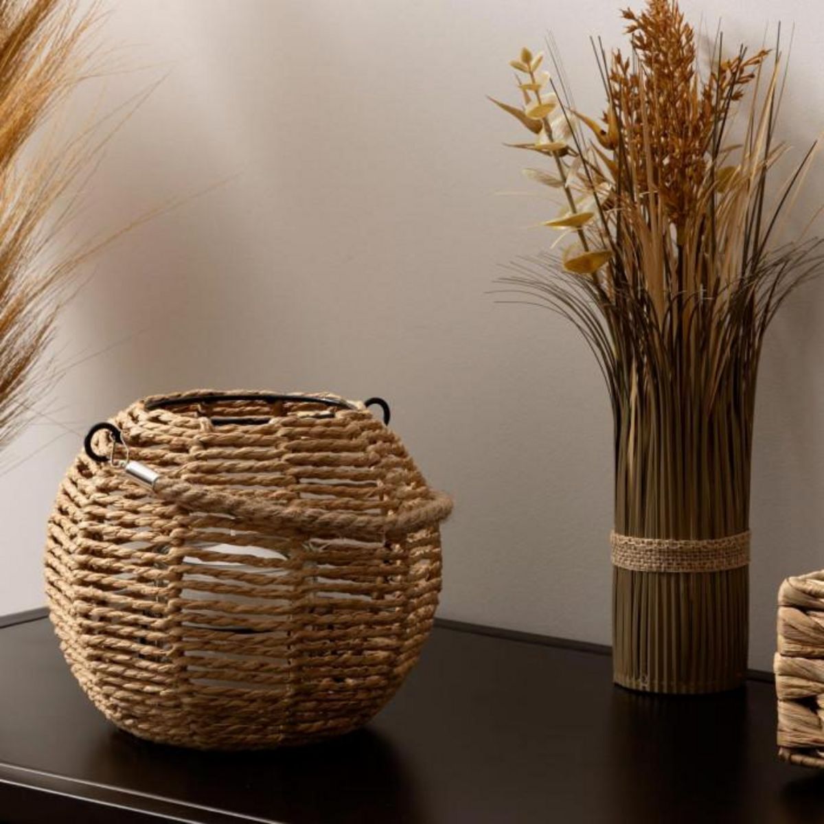 ATMOSPHERA Lanterne Ronde Déco  Maty  18cm Naturel