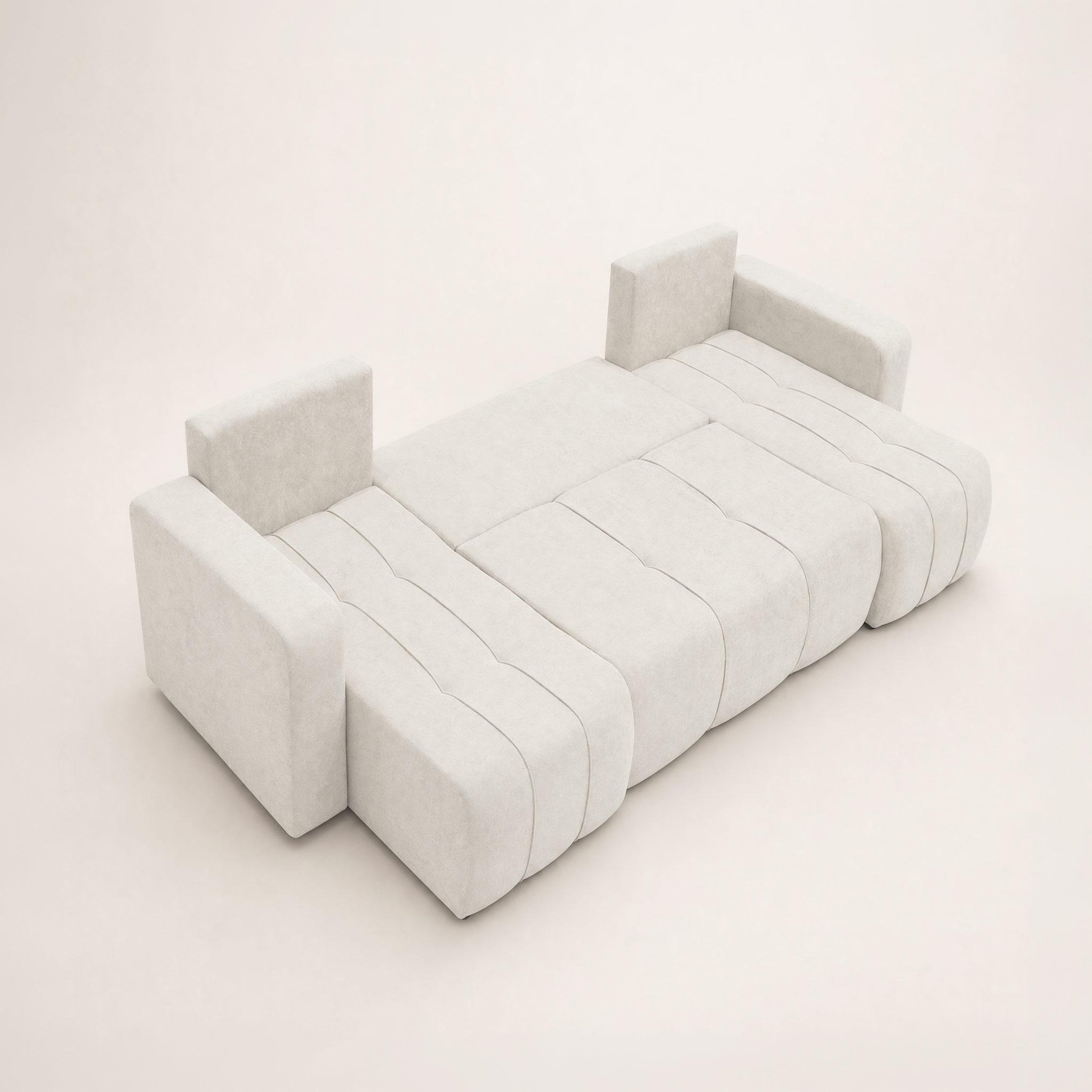 Voir la diapositive 4 : BEST MOBILIER Nicole - canapé panoramique en u 7 places convertible avec coffre en tissu