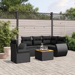 VIDAXL Salon de jardin 6 pcs avec coussins noir resine tressee
