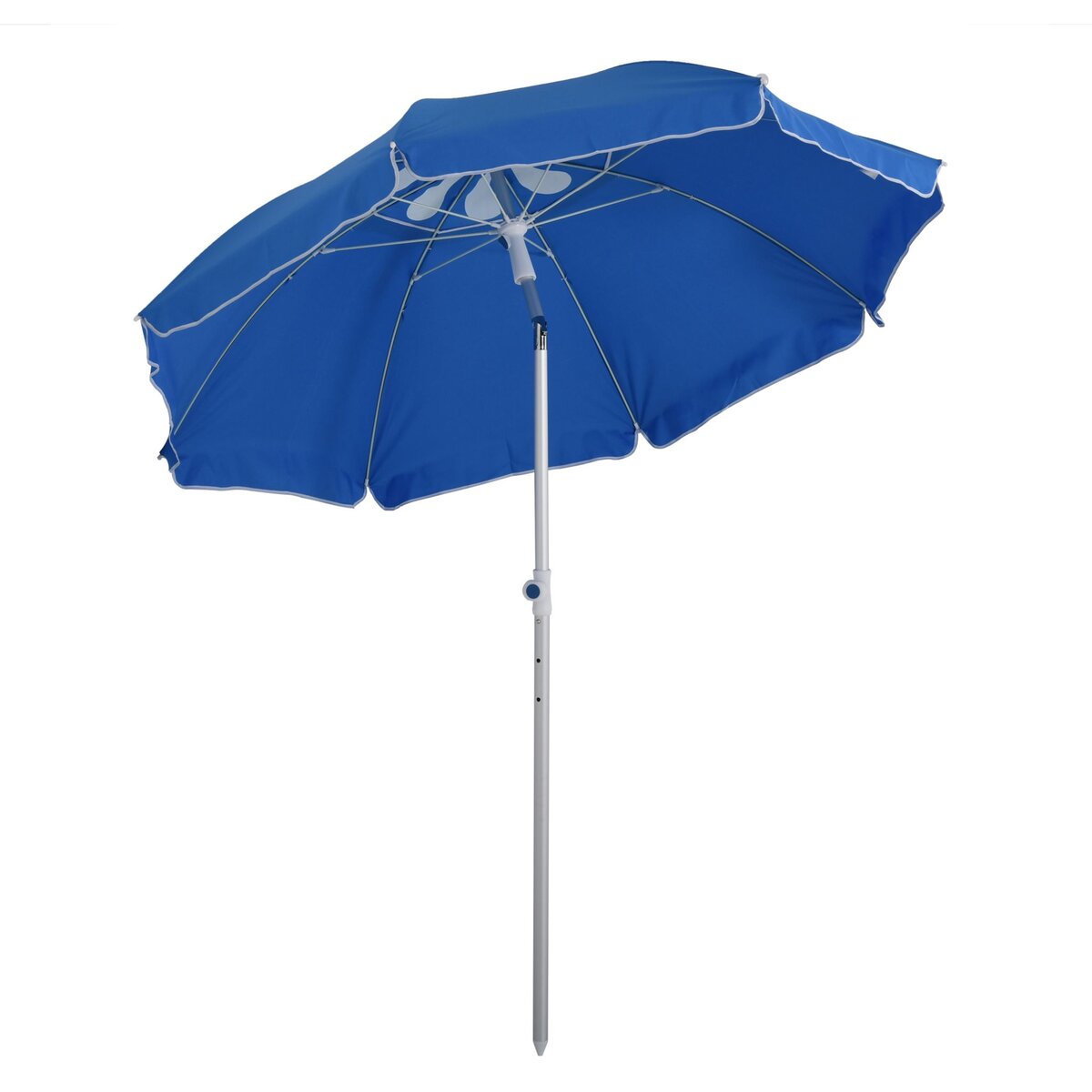 OUTSUNNY Parasol inclinable octogonal Ø 190 cm tissu polyester haute densité anti-UV hauteur réglable mât alu sac de transport inclus bleu