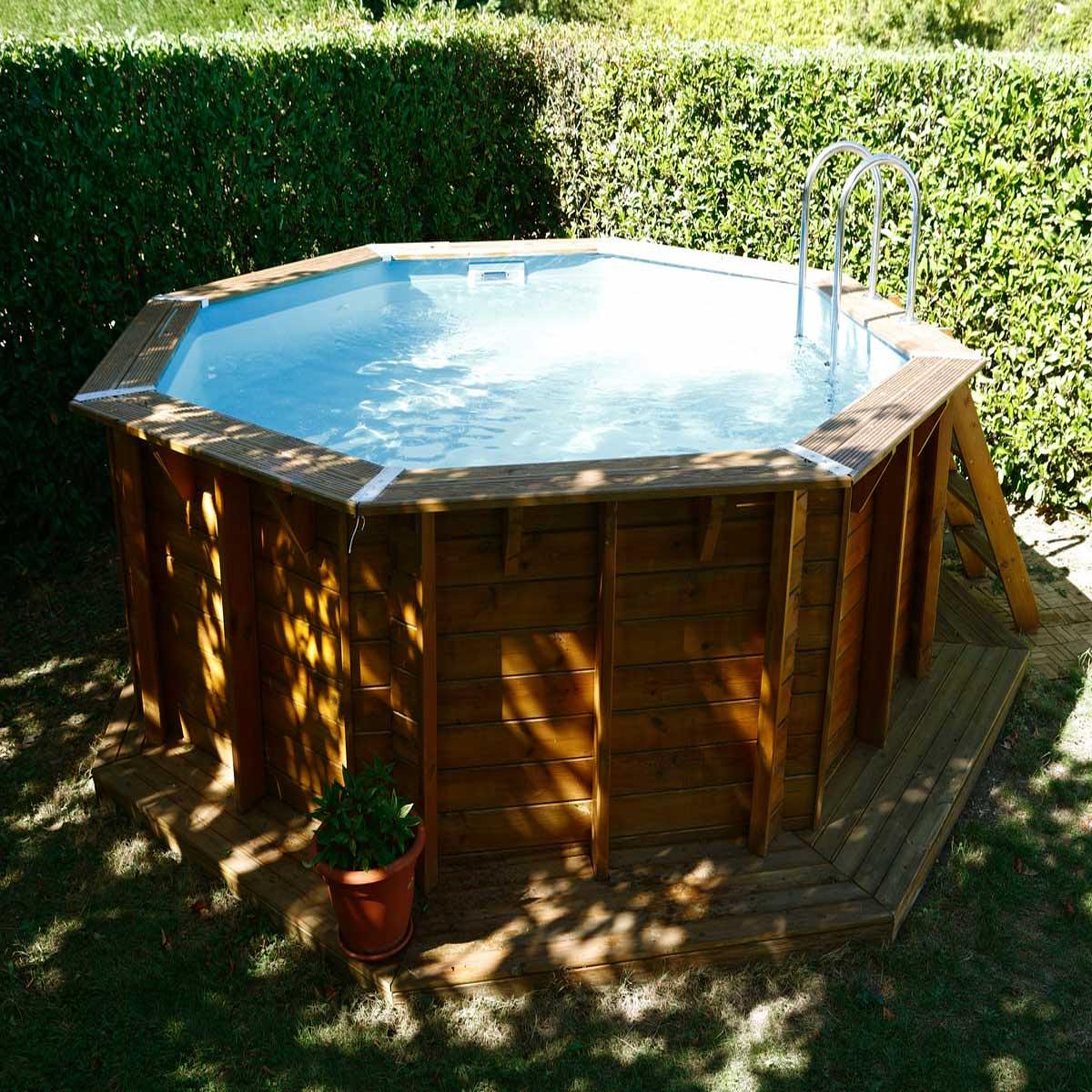 Voir la diapositive 3 : Ubbink Piscine bois Sunwater 4,10 x 1,20 m liner bleu - Ubbink
