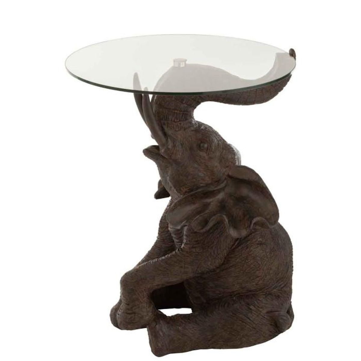 Paris Prix Table d'Appoint  Éléphant  65cm Marron Foncé