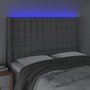 Voir la diapositive 4 : VIDAXL Tete de lit a LED Gris clair 147x16x118/128 cm Tissu