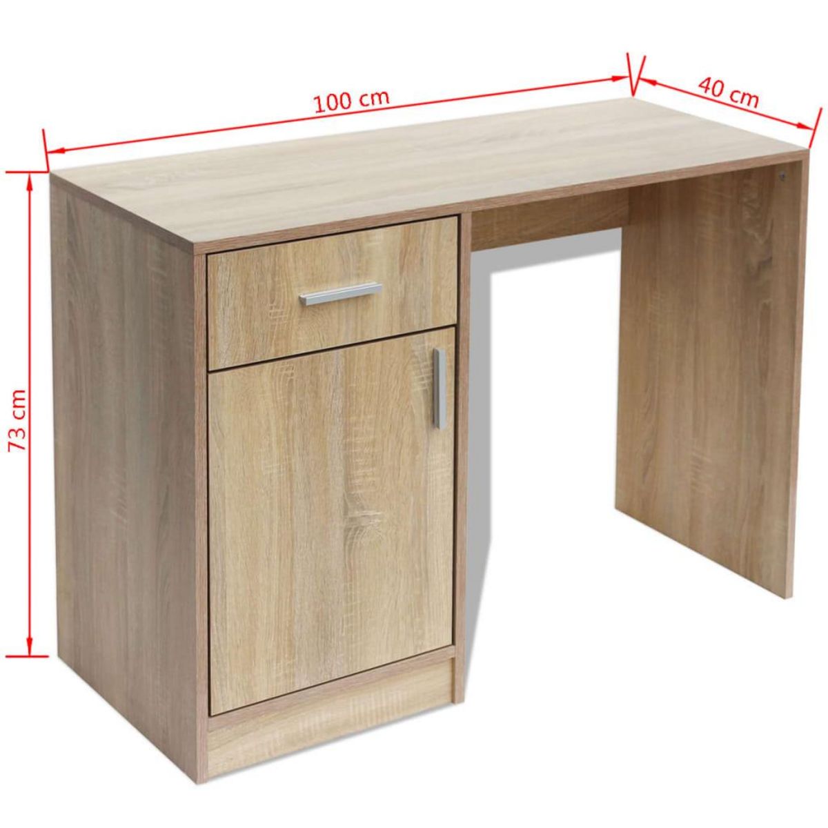 VIDAXL Bureau avec tiroir et placard Chene 100x40x73 cm