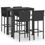 Voir la diapositive 1 : VIDAXL Ensemble de bar d'exterieur 5 pcs accoudoir Resine tressee Noir