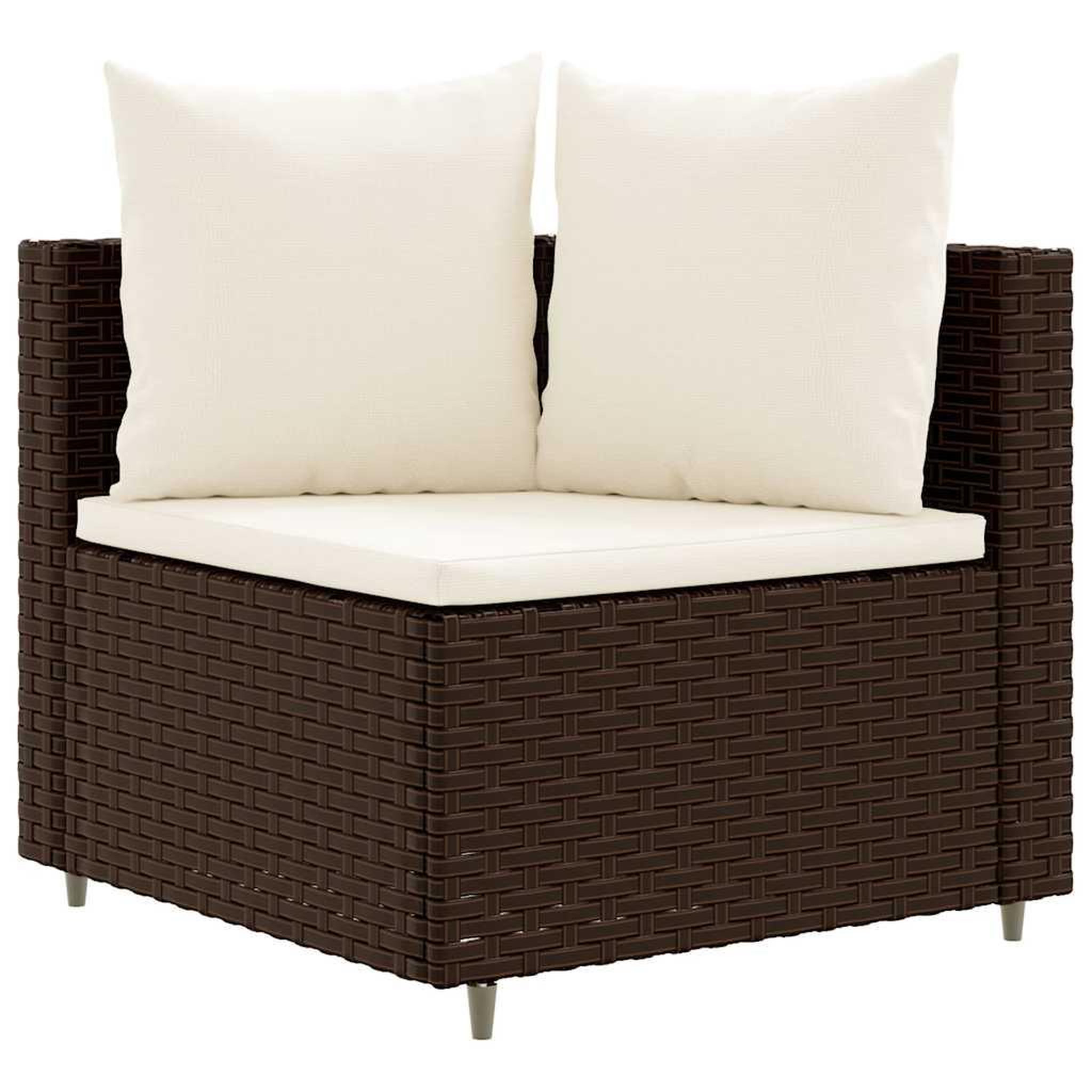 Voir la diapositive 3 : VIDAXL Salon de jardin avec coussins 3 pcs marron resine tressee
