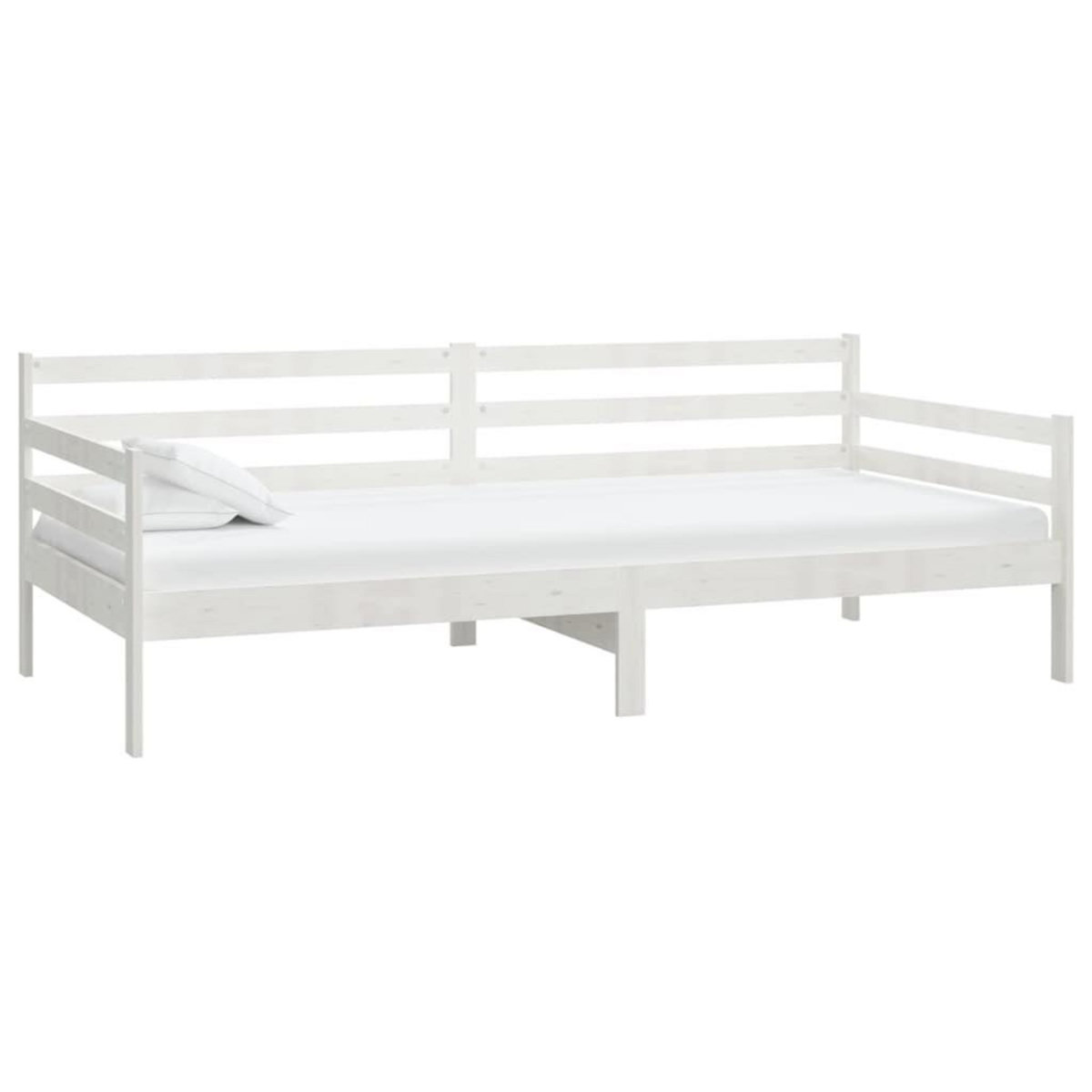 VIDAXL Lit de jour sans matelas blanc bois de pin massif 90x200 cm