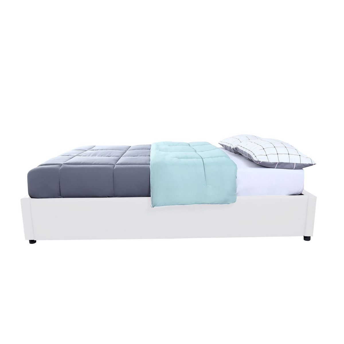 Lit coffre PU avec sommier relevable 140x190 cm OSCAR