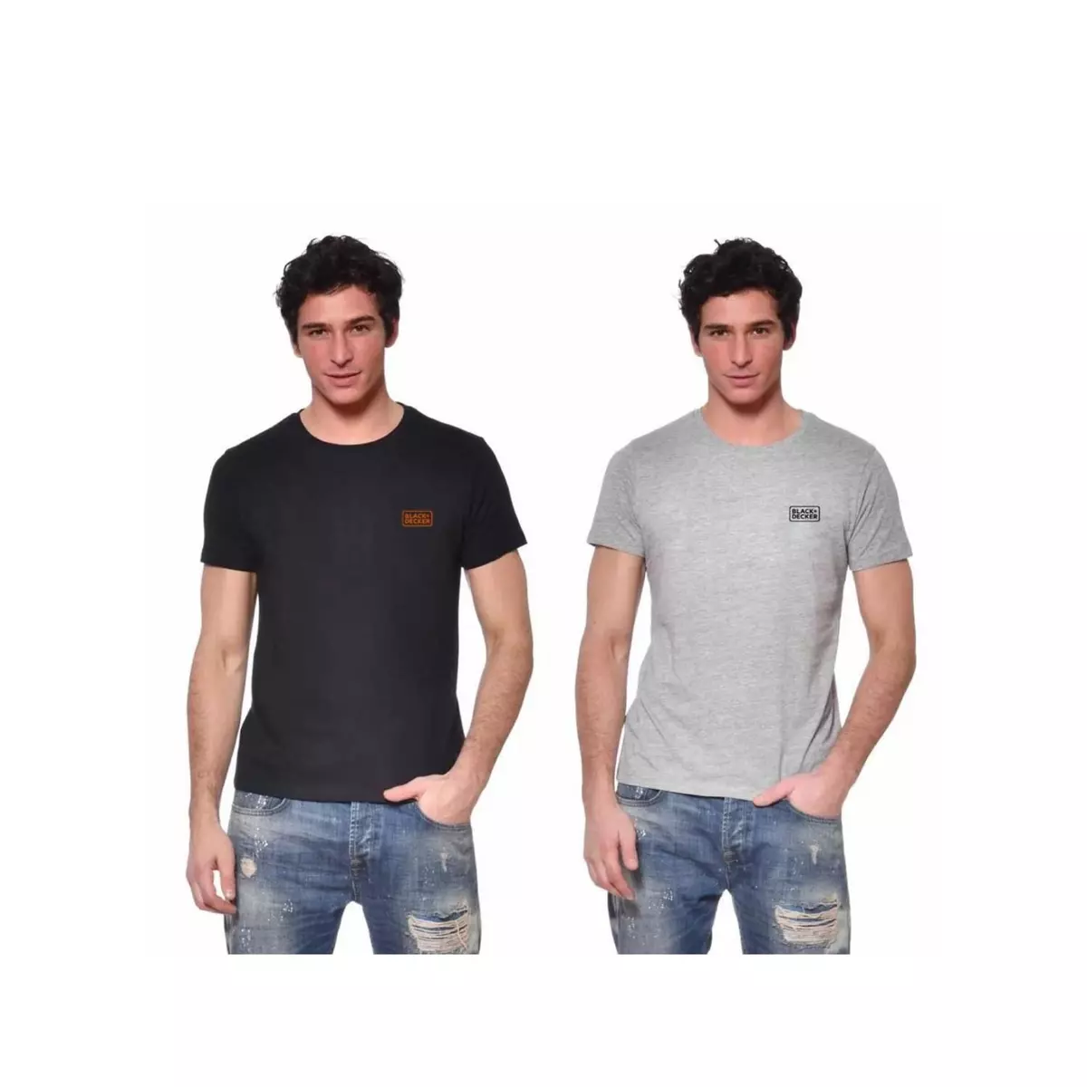 Black & decker Lot de 2 t-shirts homme manches courtes en coton 140gr/m²