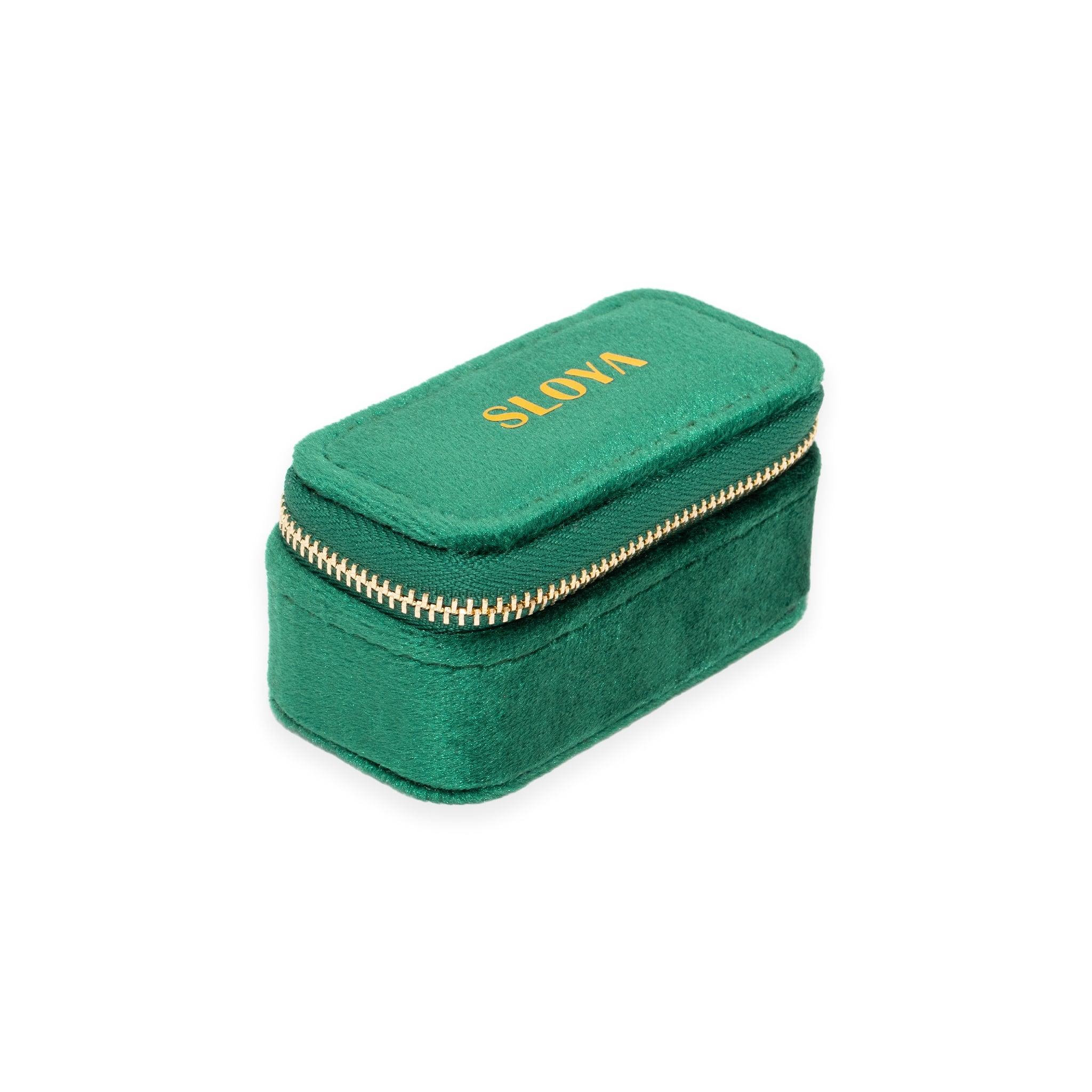 Voir la diapositive 2 : SLOYA Mini boîte à bijoux velours vert emeraude