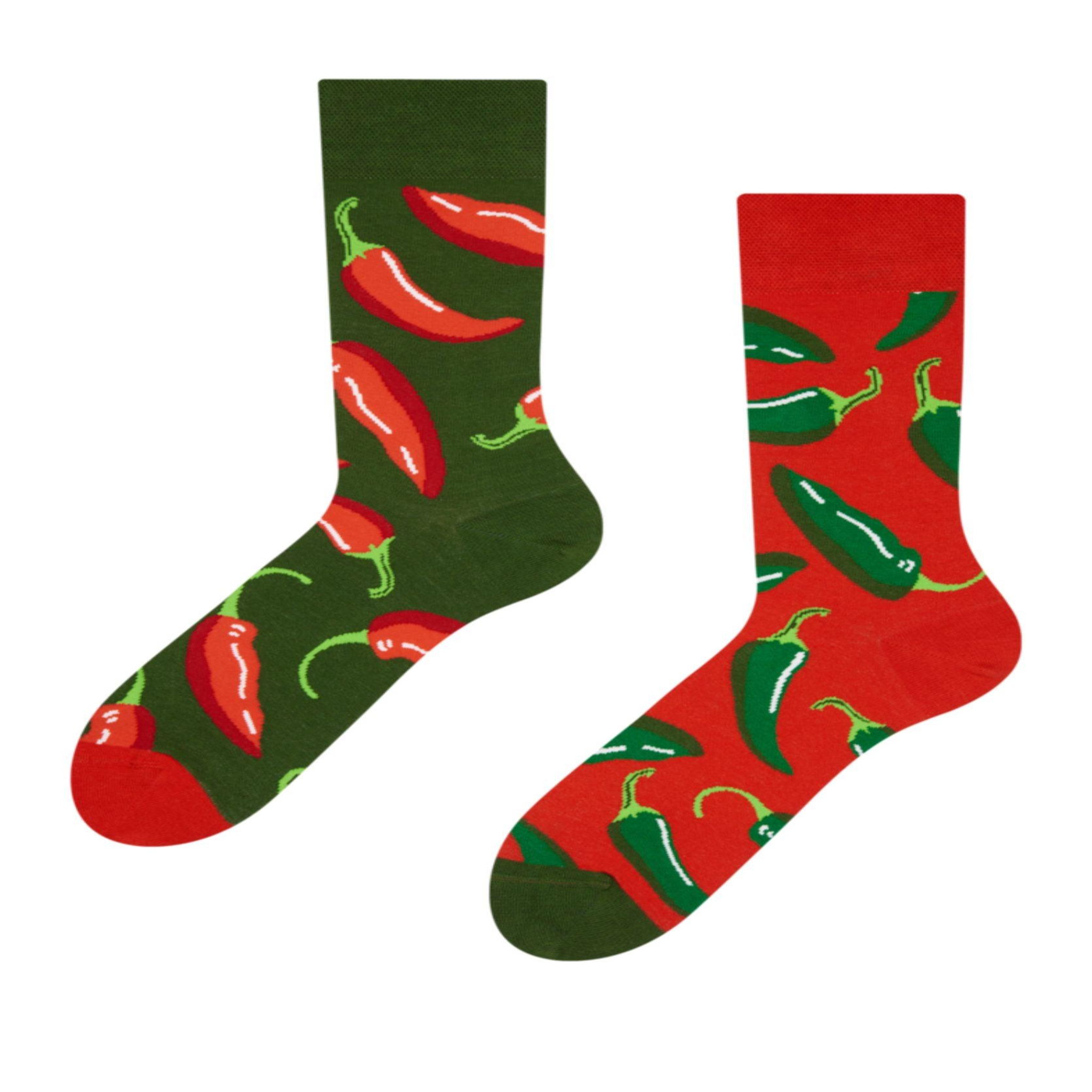 DEDOLES Chaussettes piments rouges et verts. Coloris disponibles : Multicolore