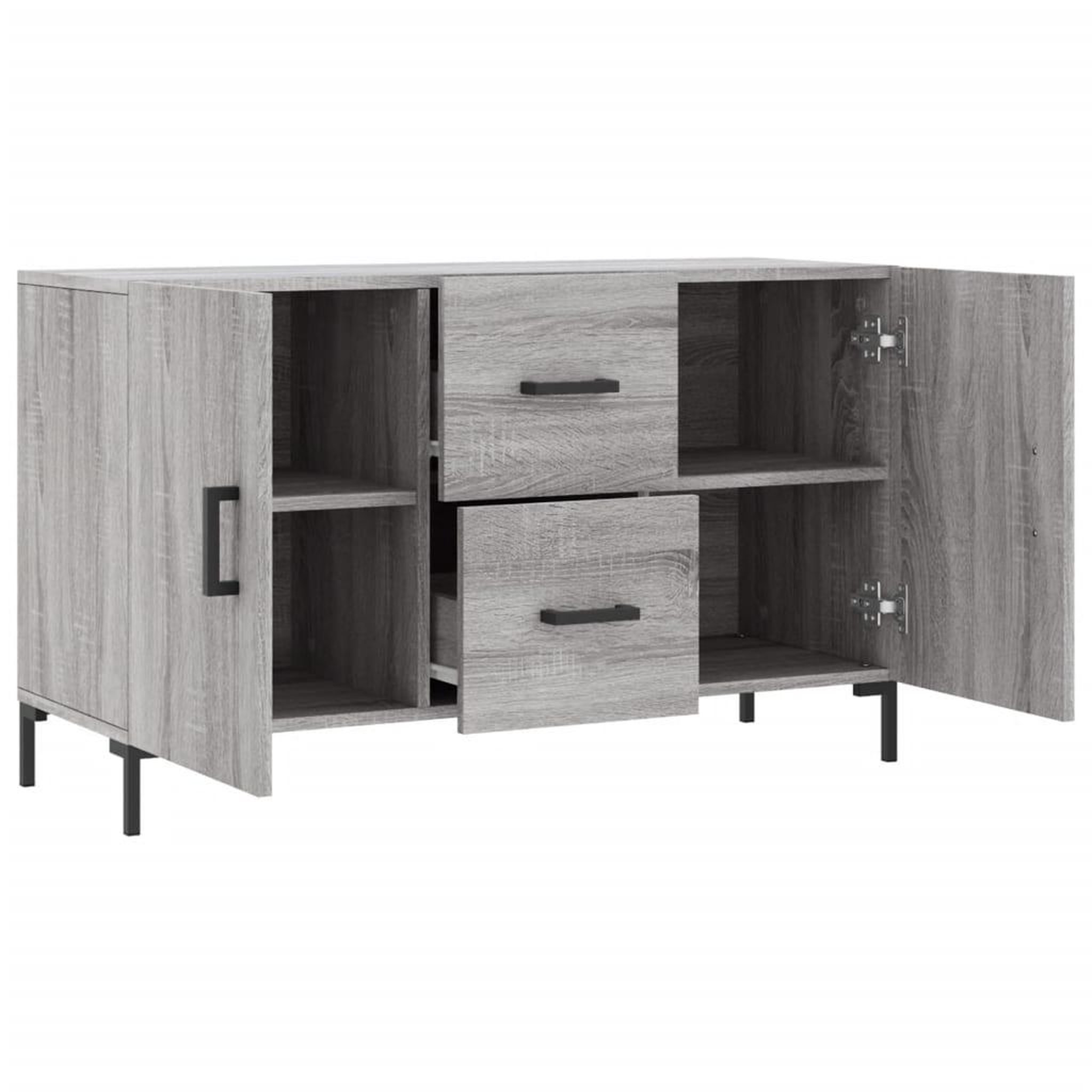 Voir la diapositive 5 : VIDAXL Buffet sonoma gris 100x36x60 cm bois d'ingenierie