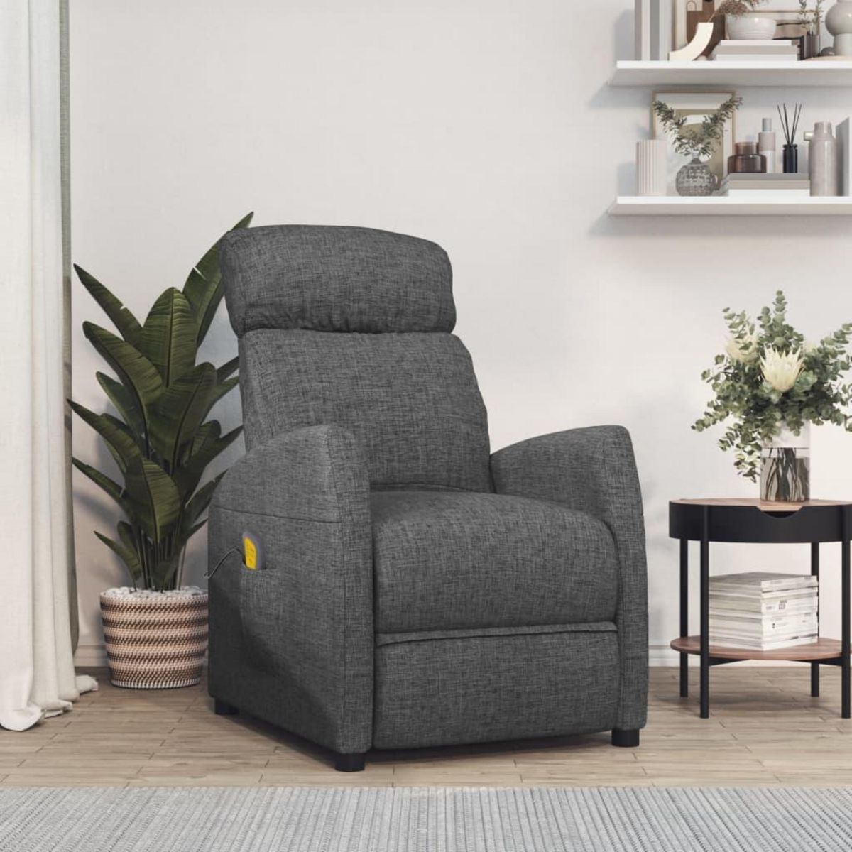 VIDAXL Fauteuil de massage Gris fonce Tissu