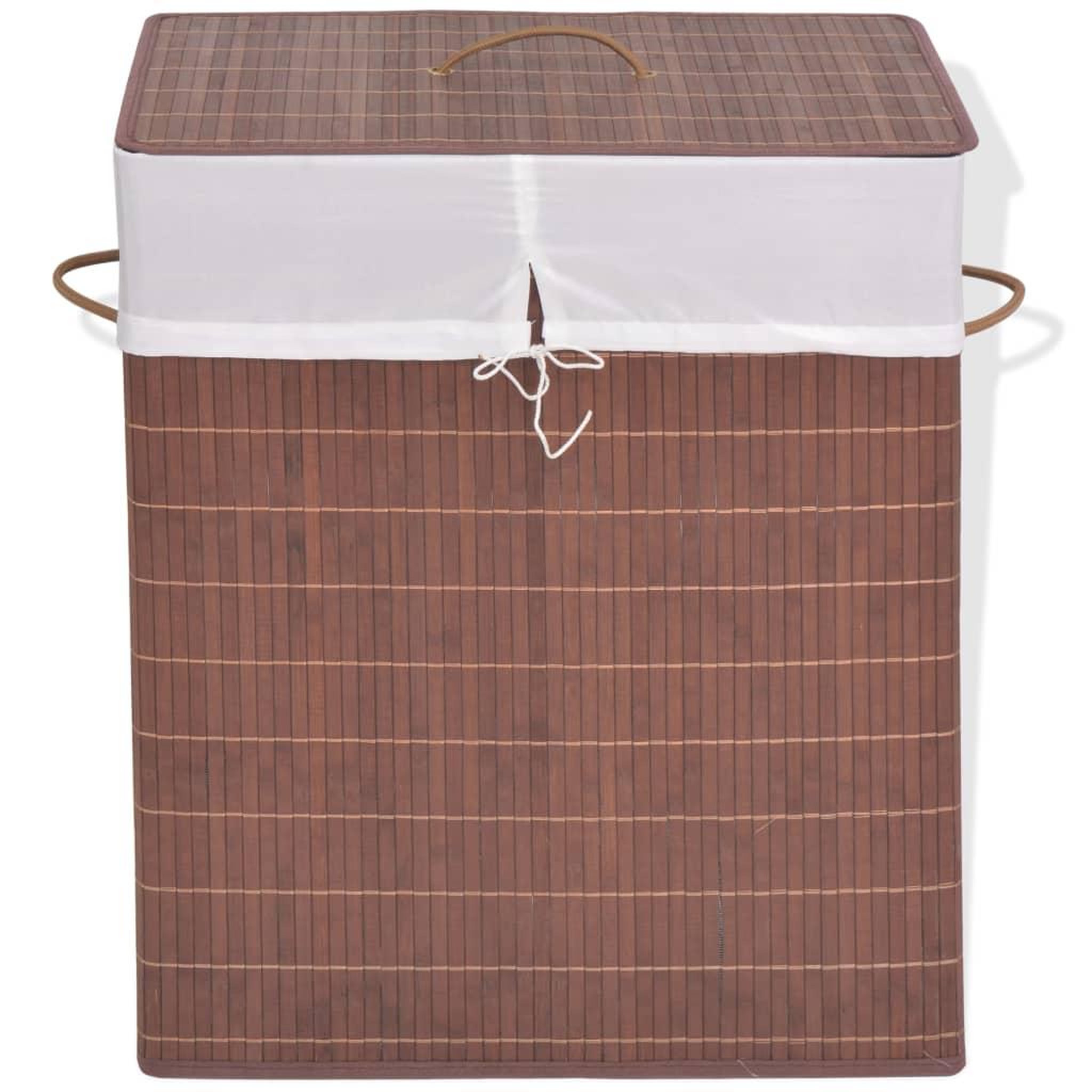 Voir la diapositive 1 : VIDAXL Panier a linge rectangulaire Bambou Marron