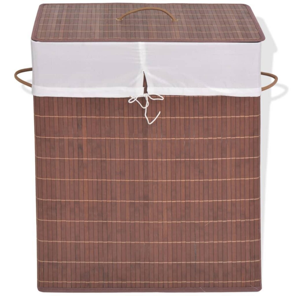 VIDAXL Panier a linge rectangulaire Bambou Marron