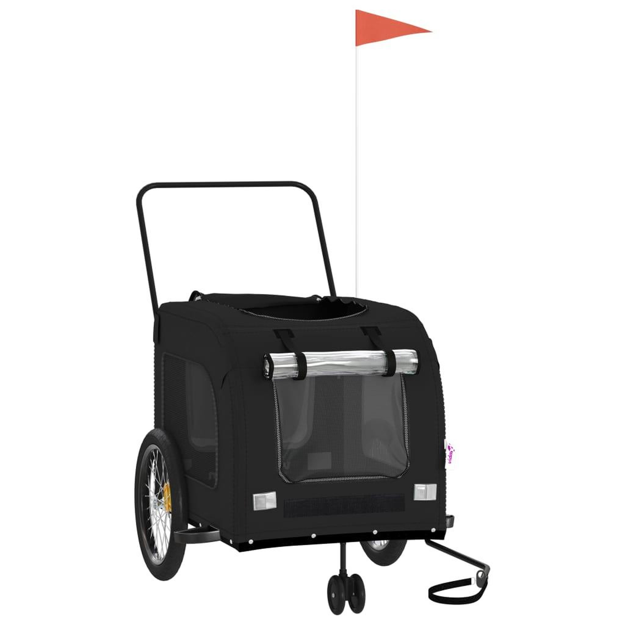 Voir la diapositive 3 : VIDAXL Remorque de velo pour animaux de compagnie noir