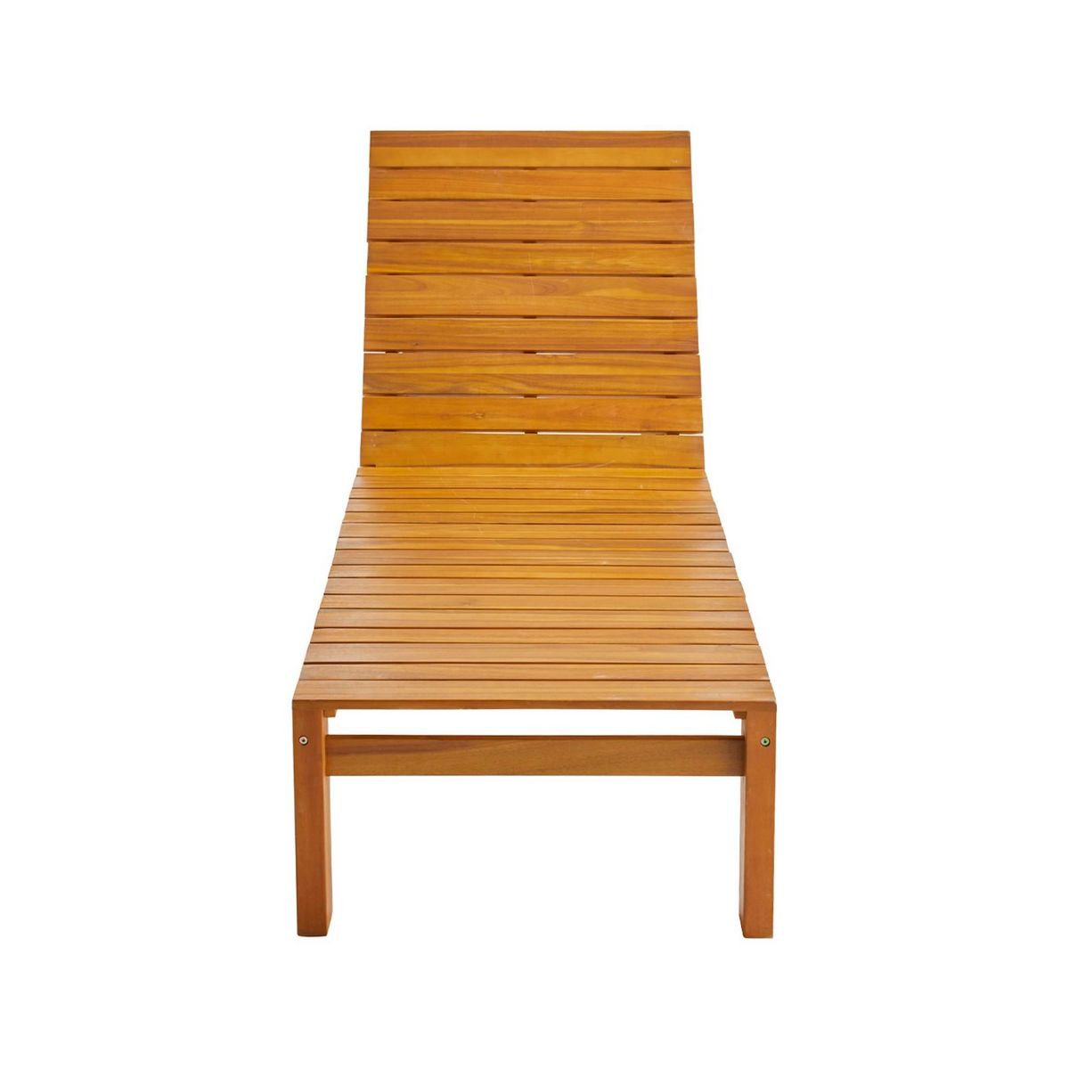 SWEEEK Lot de 2 bains de soleil FAVONA en bois d'acacia avec roulettes. 205 x 67.5 x 32 cm