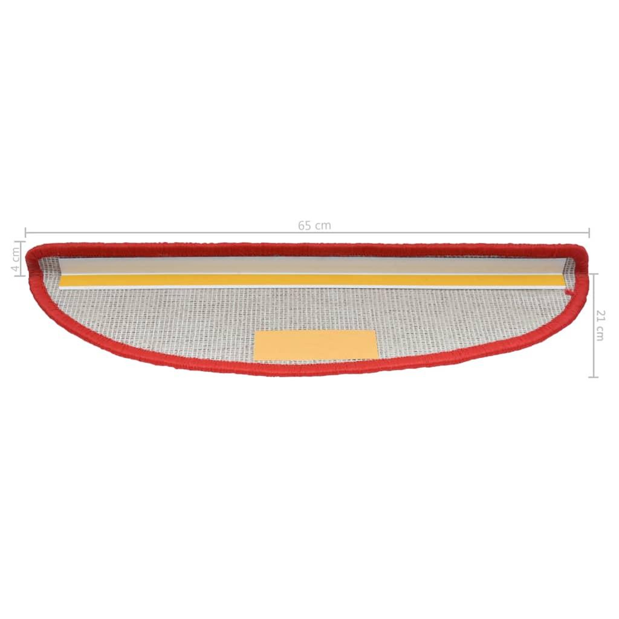 Voir la diapositive 6 : VIDAXL Tapis d'escalier 15 pcs rouge 65x21x4 cm
