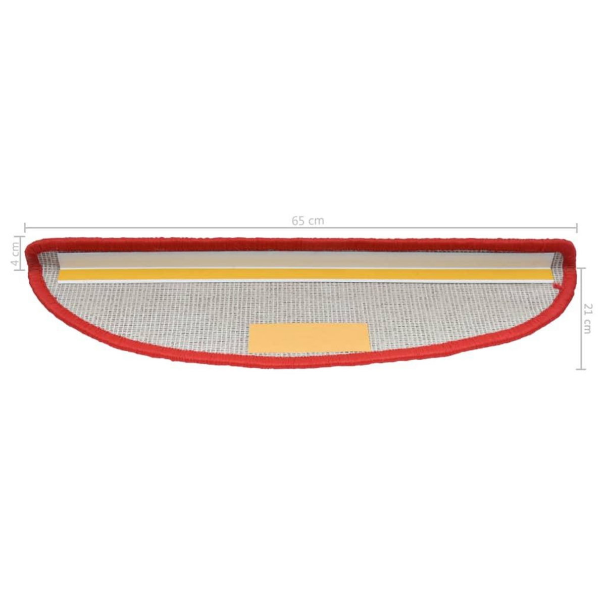 VIDAXL Tapis d'escalier 15 pcs rouge 65x21x4 cm