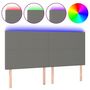 Voir la diapositive 2 : VIDAXL Tete de lit a LED Gris fonce 200x5x118/128 cm Tissu