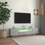 Voir la diapositive 5 : VIDAXL Meuble TV avec lumieres LED gris beton 160x35x40 cm