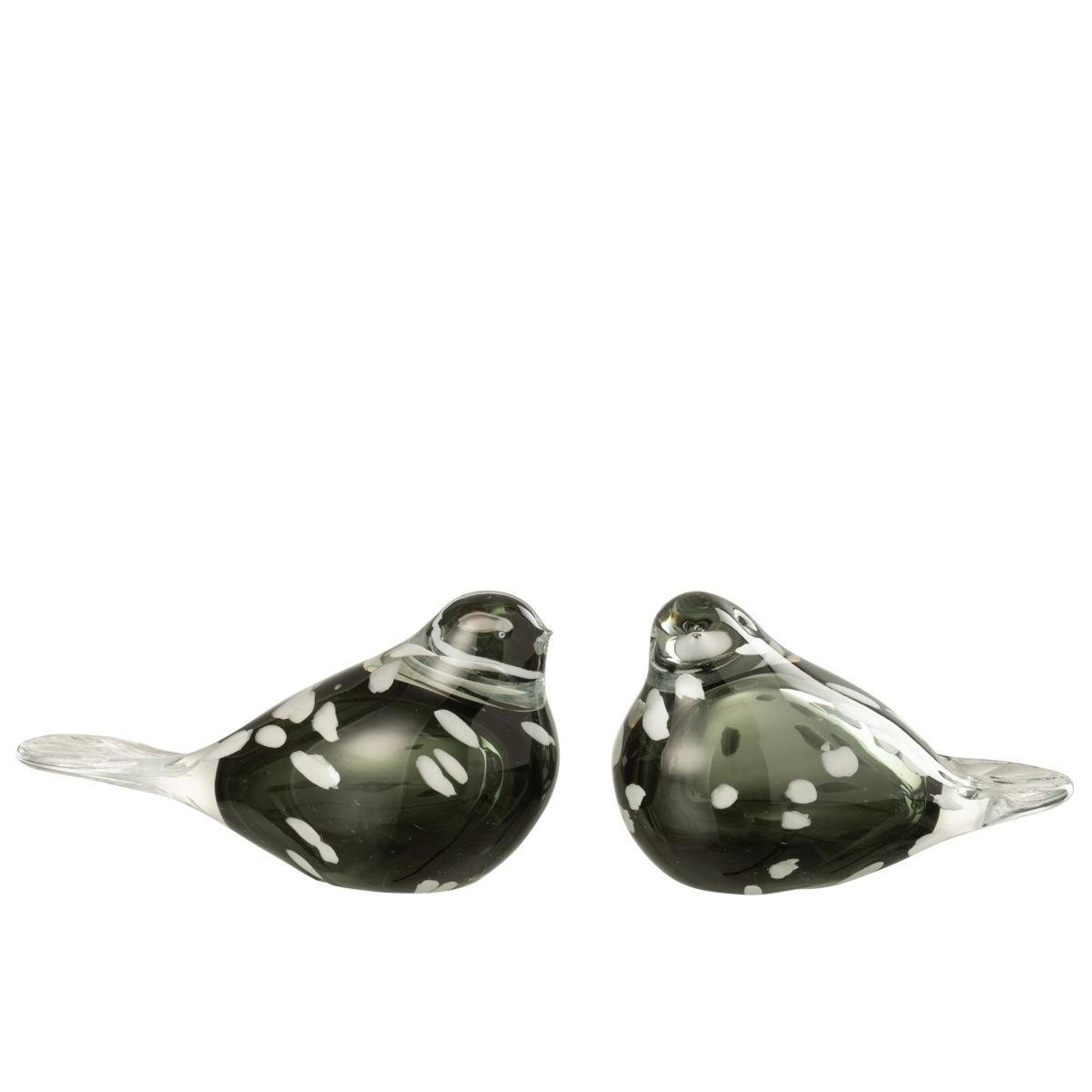 Voir la diapositive 2 : J-LINE Statuette oiseau en verre  gavin  13cm noir