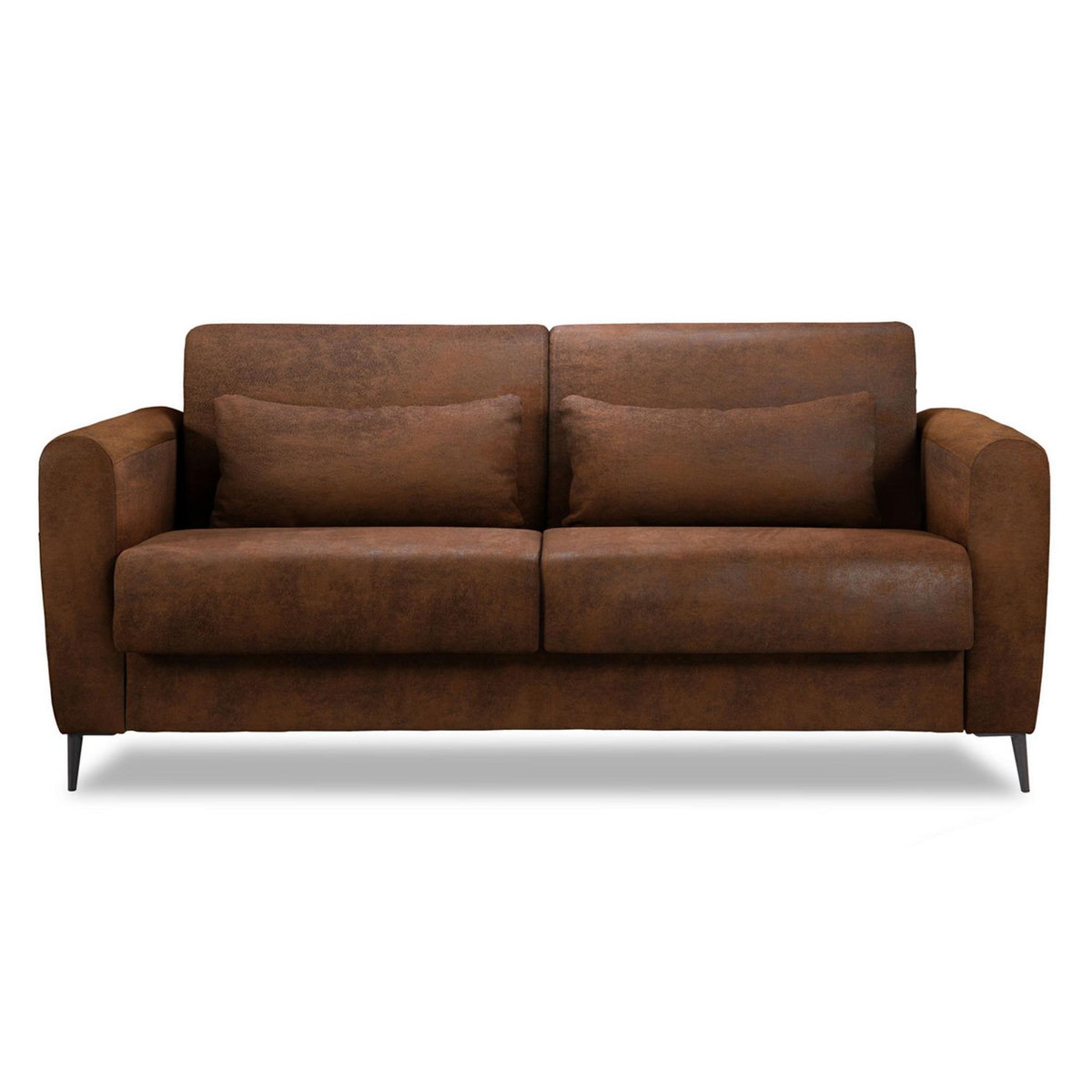 LISA DESIGN Allan - canapé 3 places convertible express couchage quotidien 140 cm matelas 12 cm en microfibre